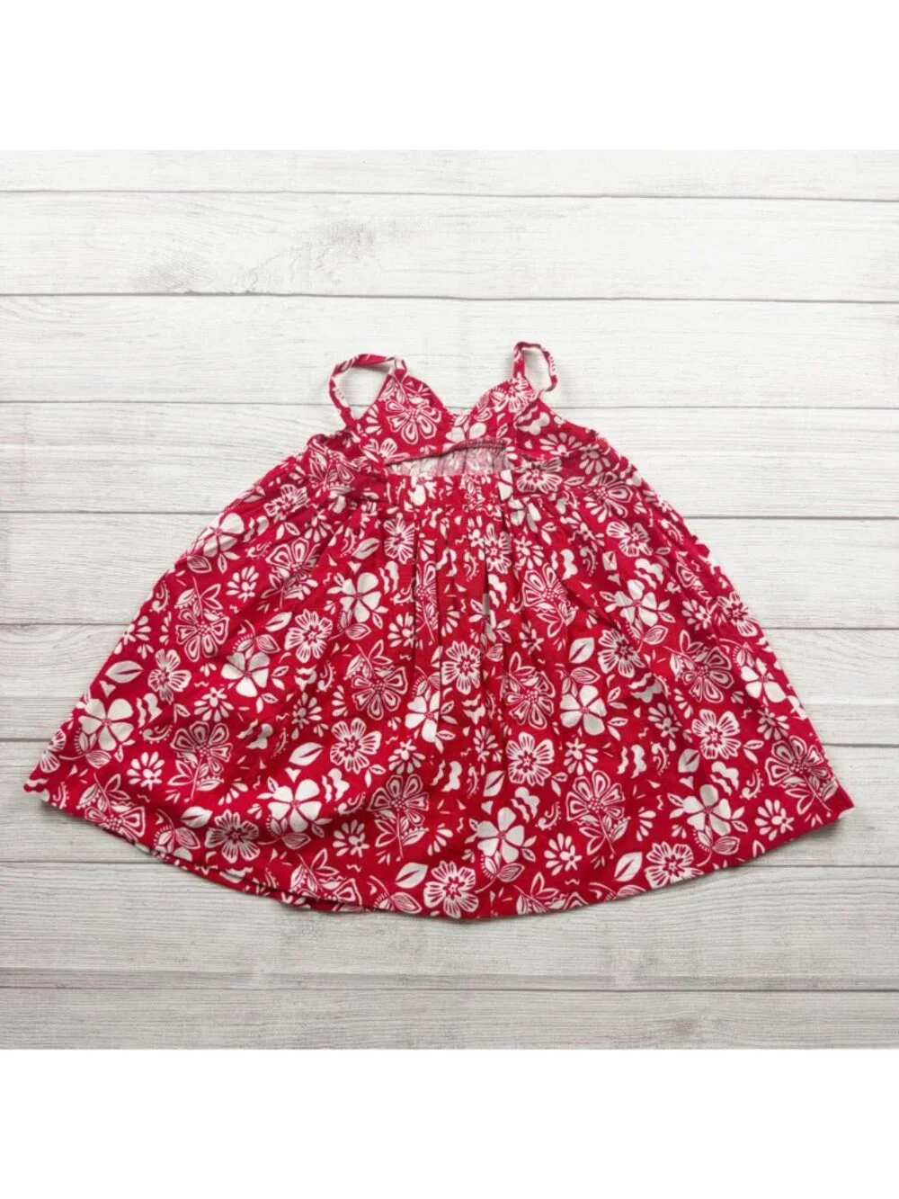 Old Navy Girls Floral Red White Summer Dress Lightweight Sleeveless 6T